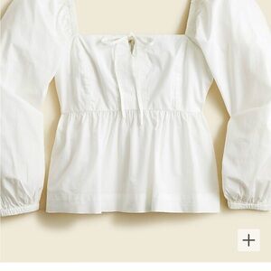 J Crew Squareneck cotton poplin top size 0